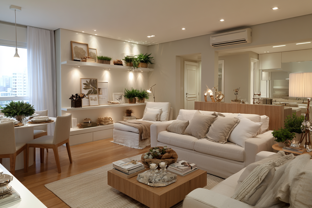 Como separar ambientes em apartamento pequeno sem fazer obra, com leveza e estilo