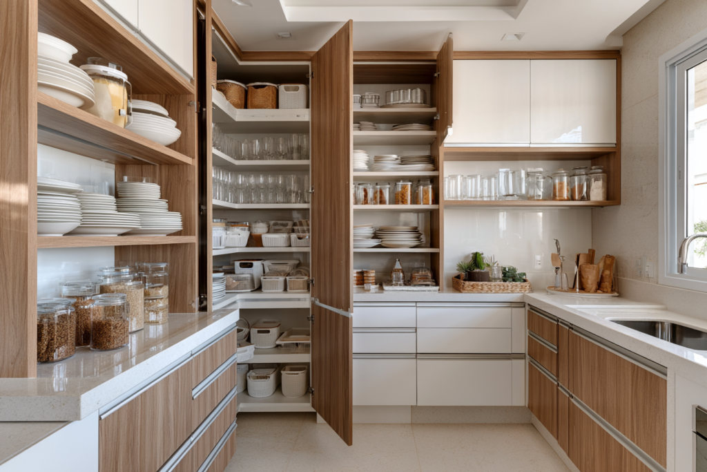 Como organizar armário de cozinha e ganhar espaço no dia a dia com praticidade e elegância
