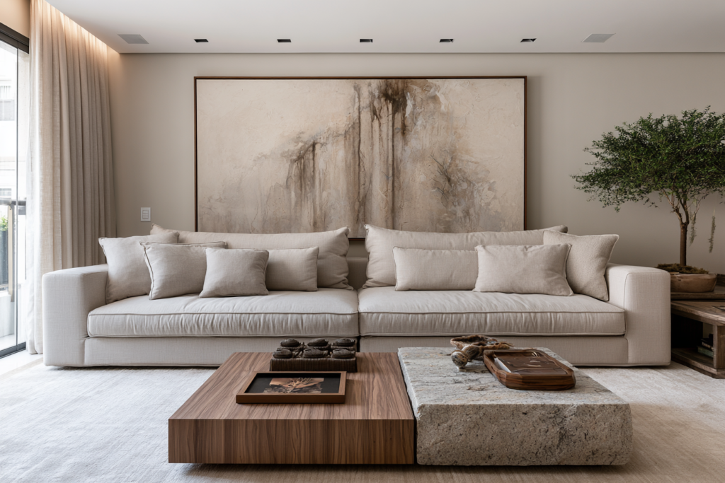 Como decorar parede atrás do sofá com elegância: ideias sofisticadas para transformar a sala